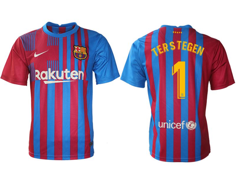 Men 2021-2022 Club Barcelona home aaa version red #1 Nike Soccer Jersey